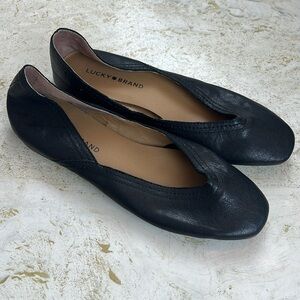 Lucky Brand leather ballet flats black women’s 7.5 size